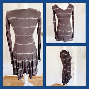 EUC All Saints Tie Dye Striped Flare Tunic Dress Sz 6